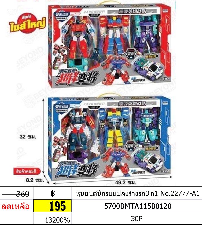 หุ่นยนต์นักรบแปลงร่างรถ 3in1 22777-a1