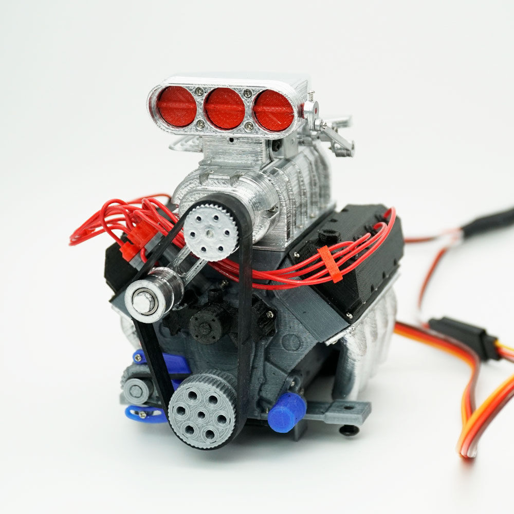 DarkDragonWing 1/10 RC OHV V8 H FD Engine Painted & Assembled