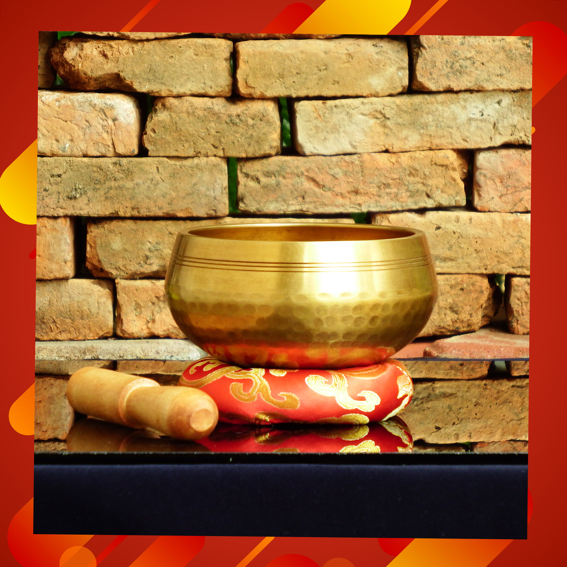 ขันทิเบต(ทองเหลือง) Tibetan Singing Bowl งานทำมือโดยช่างฝีมือชาวเนปาล (9.5 cm.)