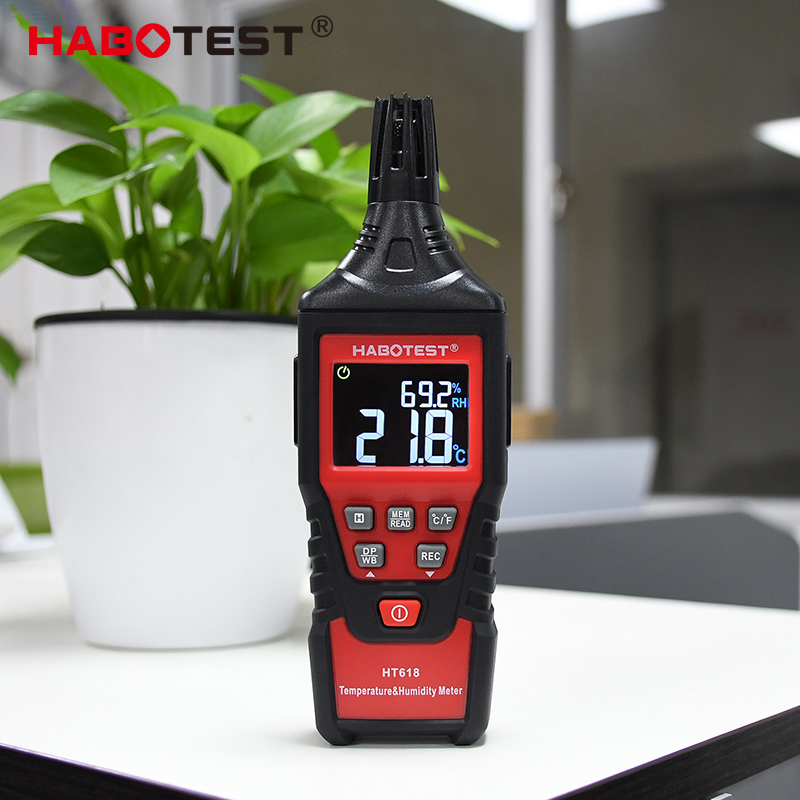 HT618 Digital Thermo Hygrometer , Temperature Humidity Meter With LCD Display