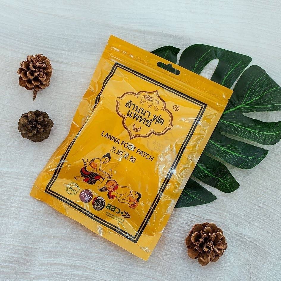 Lanna Foot Patch ล้านนา ฟุต แพทช์ แผ่นปะเท้า泰国lanna兰纳足贴艾草祛湿养生去湿气纳兰足贴 10贴/包
