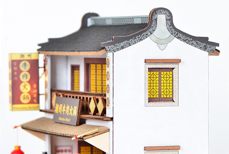 โมเดลจำลองร้านค้าสไตล์จีนย้อนยุคเหมาะสำหรับนักสะสมและนักประดิษฐ์โมเดลจำลอง