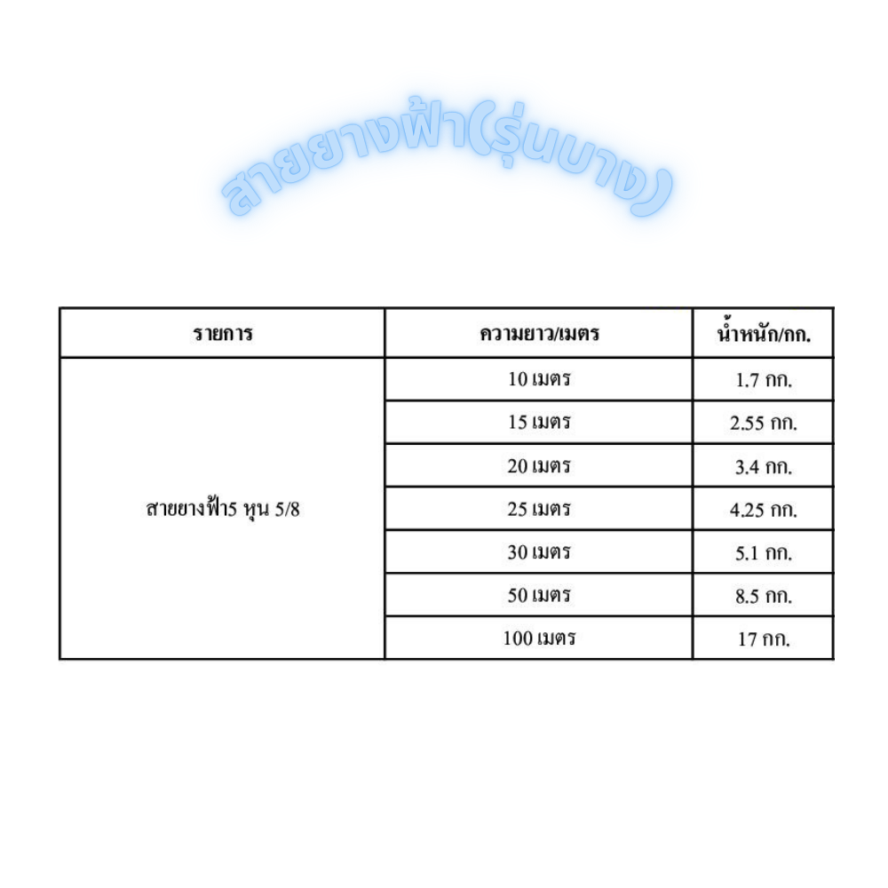 สายยางฟ้า 5 หุน 5/8 [สินค้าสั่งโรงงาน ขายยกมัด]