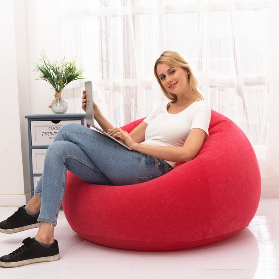 โซฟาเป่าลม ทรงหยดน้ำ โซฟาลม เก้าอี้เป่าลม เก้าอี้ Beanbag โซฟาญี่ปุ่น โซฟานั่งพื้น ที่นั่งเป่าลม (สีแดง) รุ่น HC-024