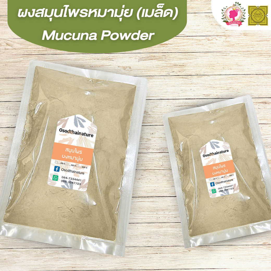ผงหมามุ่ย (Mucuna powder) ขนาด 500 1000 กรัม หมามุ่ย บดละเอียด สมุนไพร แท้ 100% FG-HBP-099