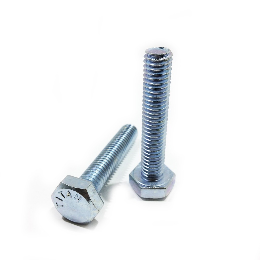 น๊อตหัวเหลี่ยม ชุบขาว