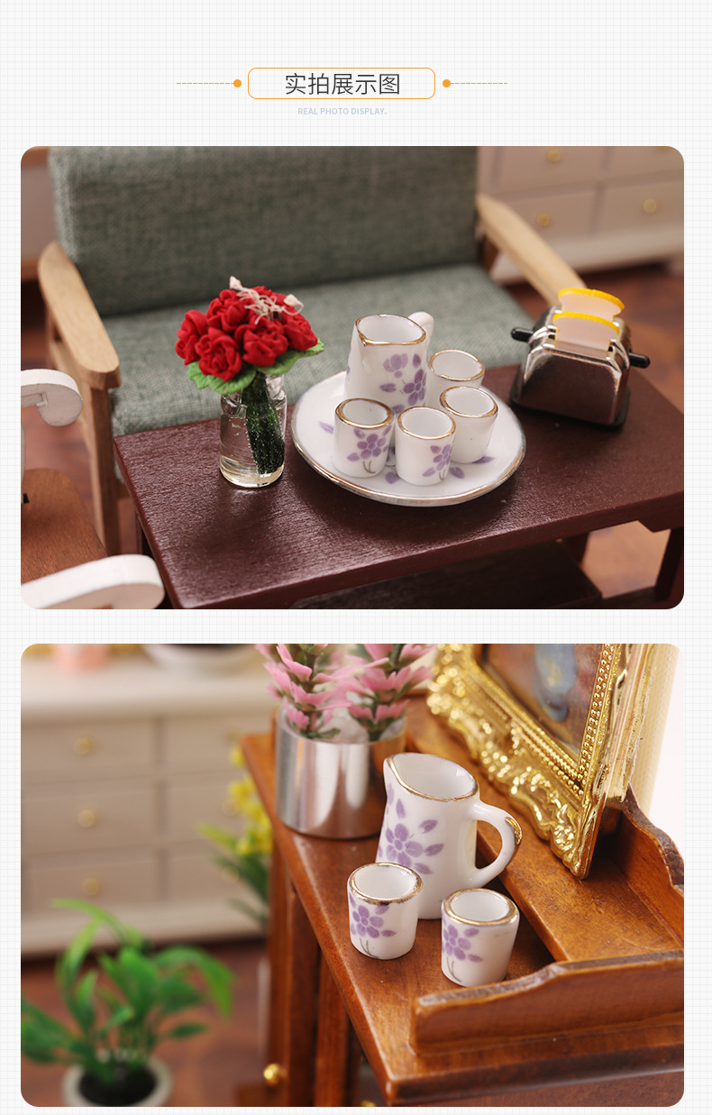 ชุดน้ำชาจิ๋วเข้าใหม่งานของจิ๋ว food and play ชุดถ้วยชาเซรามิก ถ้วยชา หม้อจิ๋ว โมเดล 1:12 แต้ม ob11บ้านตุ๊กตา diy