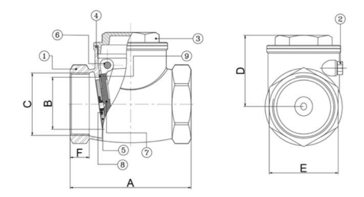 เช็ควาล์วทองเหลือง ซันวา(SANWA) swing check valve วาล์วกันกลับ