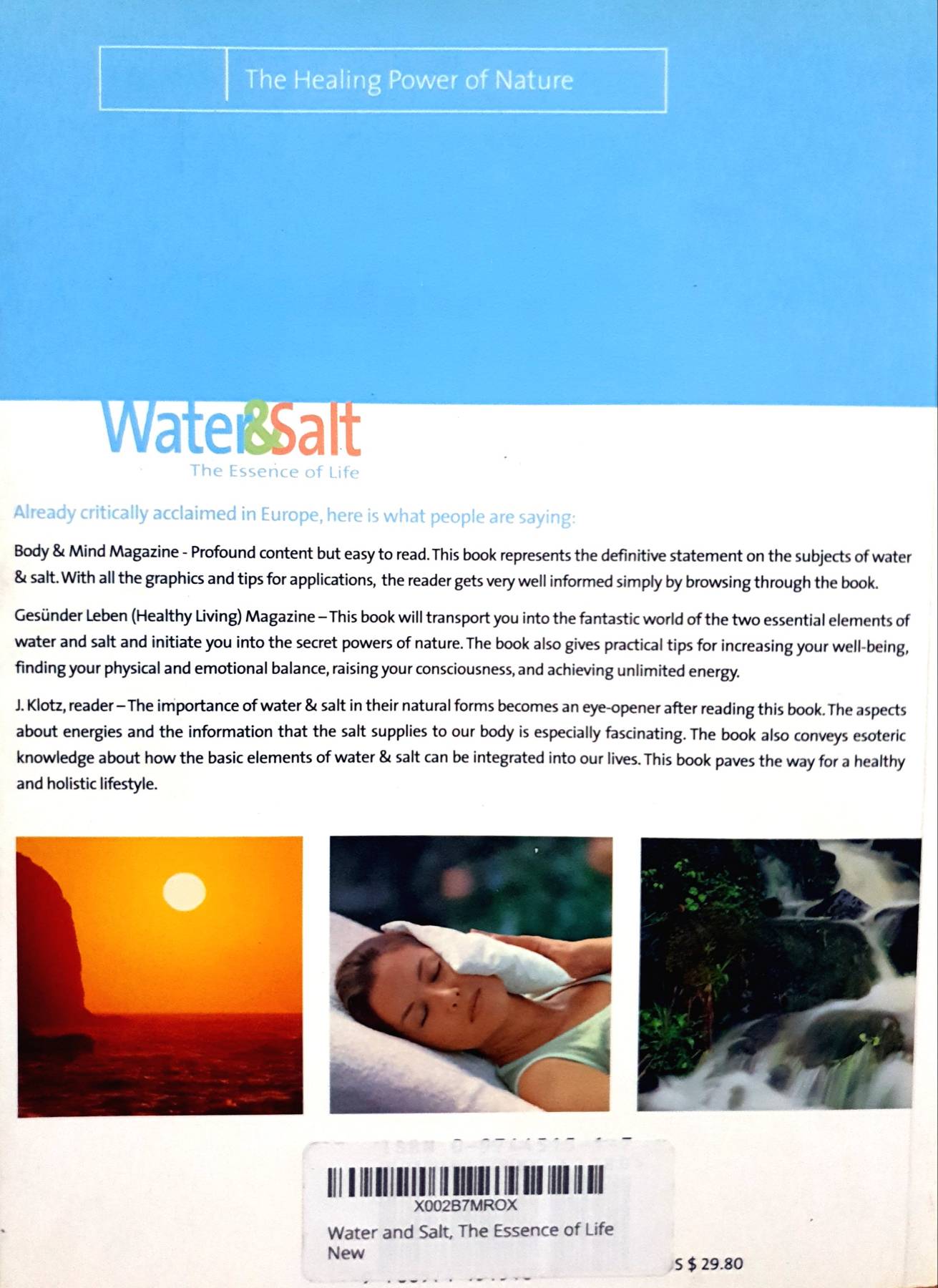 Water & Salt, the Essence of Life: The Healing Power of Nature