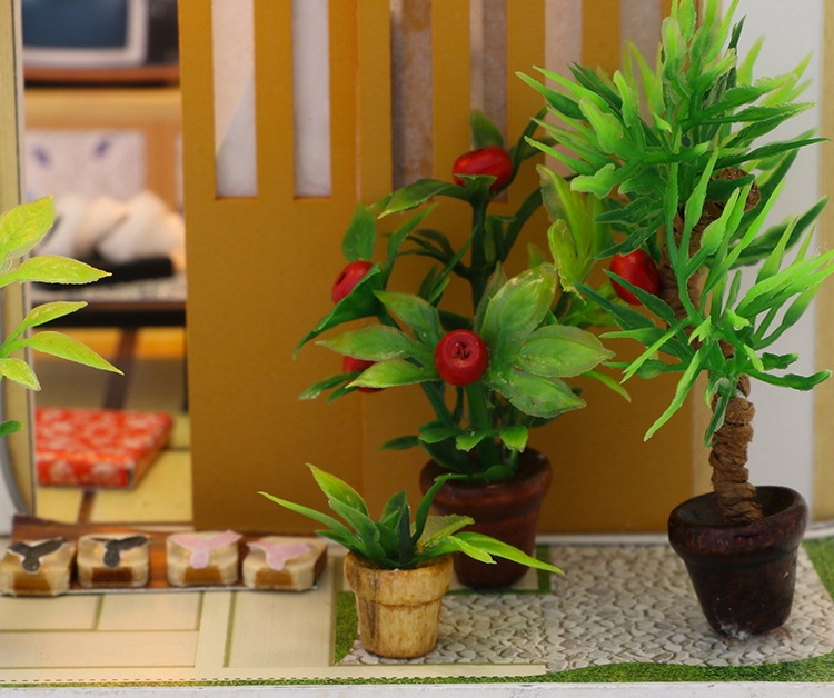 ห้องจิ๋วจำลองบรรยากาศห้องญี่ปุ่นHongda diy hut warm photo frame series hut creative assembly custom toy creative doll house