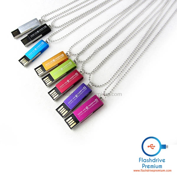 แฟลชไดร์ฟมินิ พร้อมสร้อย (Mini Metal USB Flash Drive)