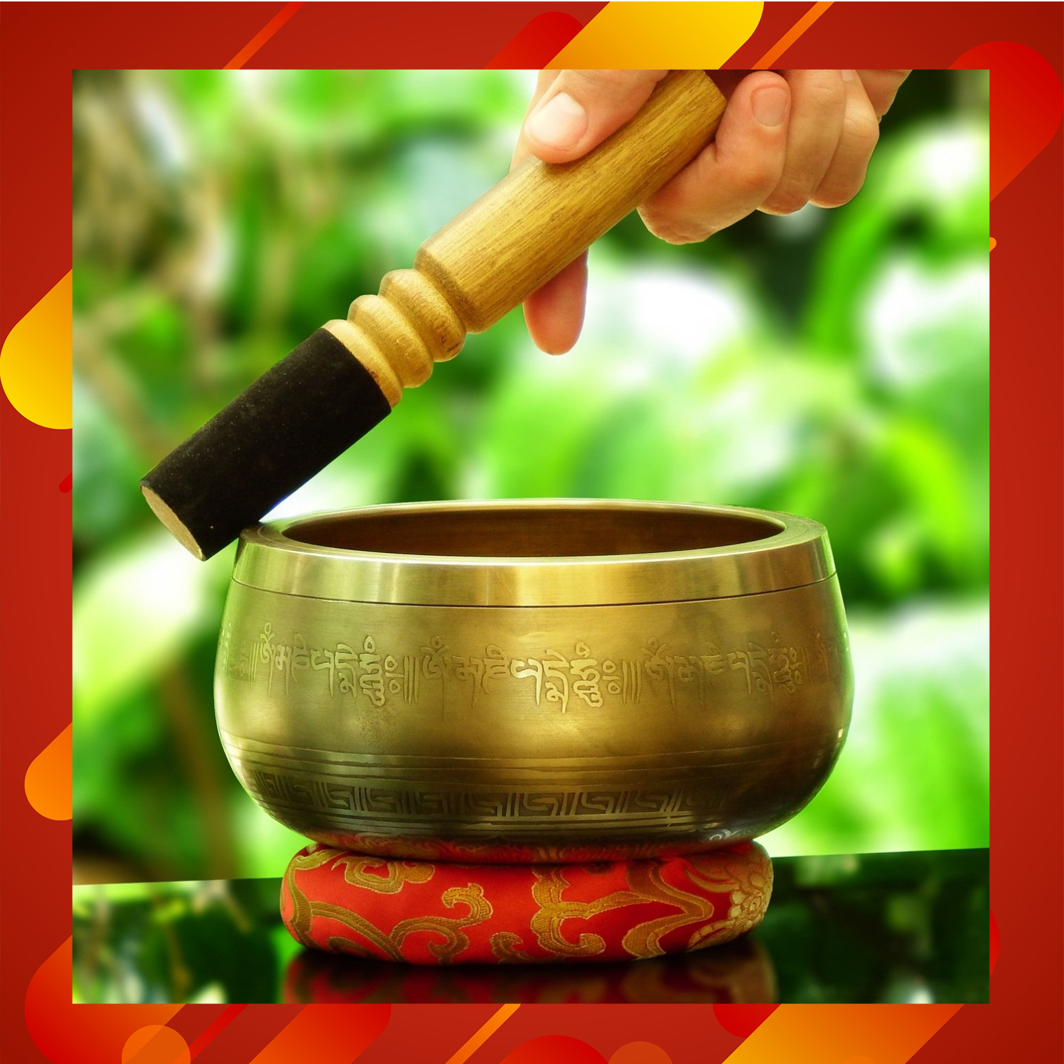 Tibetan Singing Bowl ขันทิเบต(ทองเหลือง) งานทำมือโดยช่างฝีมือชาวเนปาล (14 cm.)