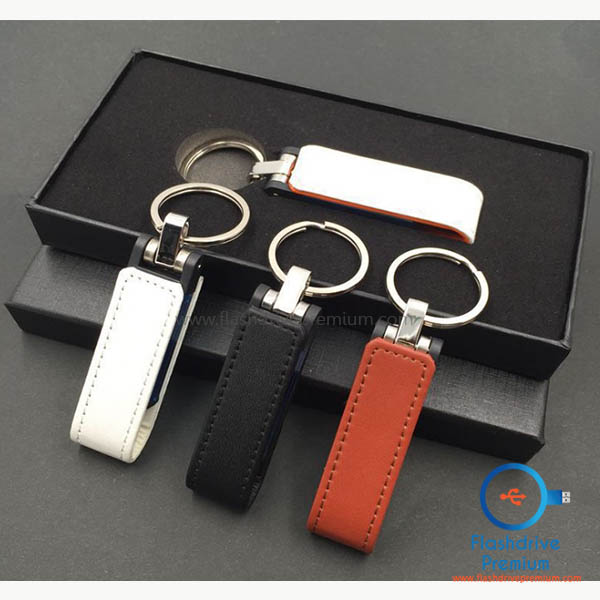 แฟลชไดร์ฟหนัง พวงกุญแจ V.2 (Leather Flash Drive)