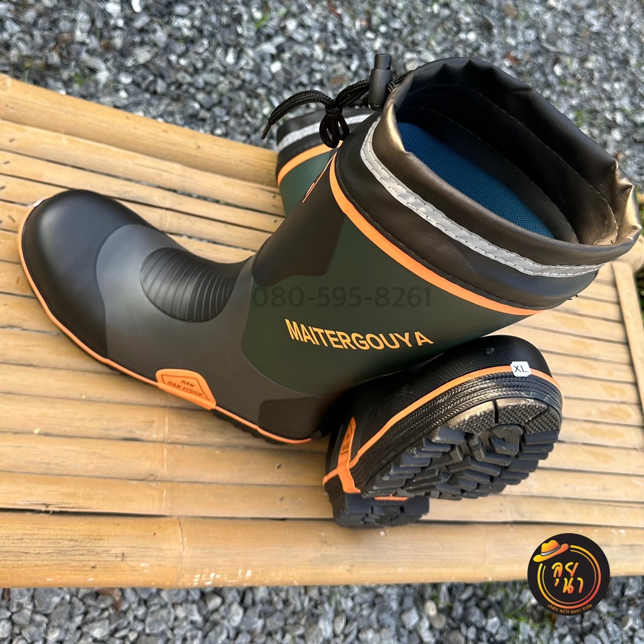 ใหม่ 2024 รองเท้าบูทหัวเหล็ก-พื้นเหล็ก เขียว-ส้ม