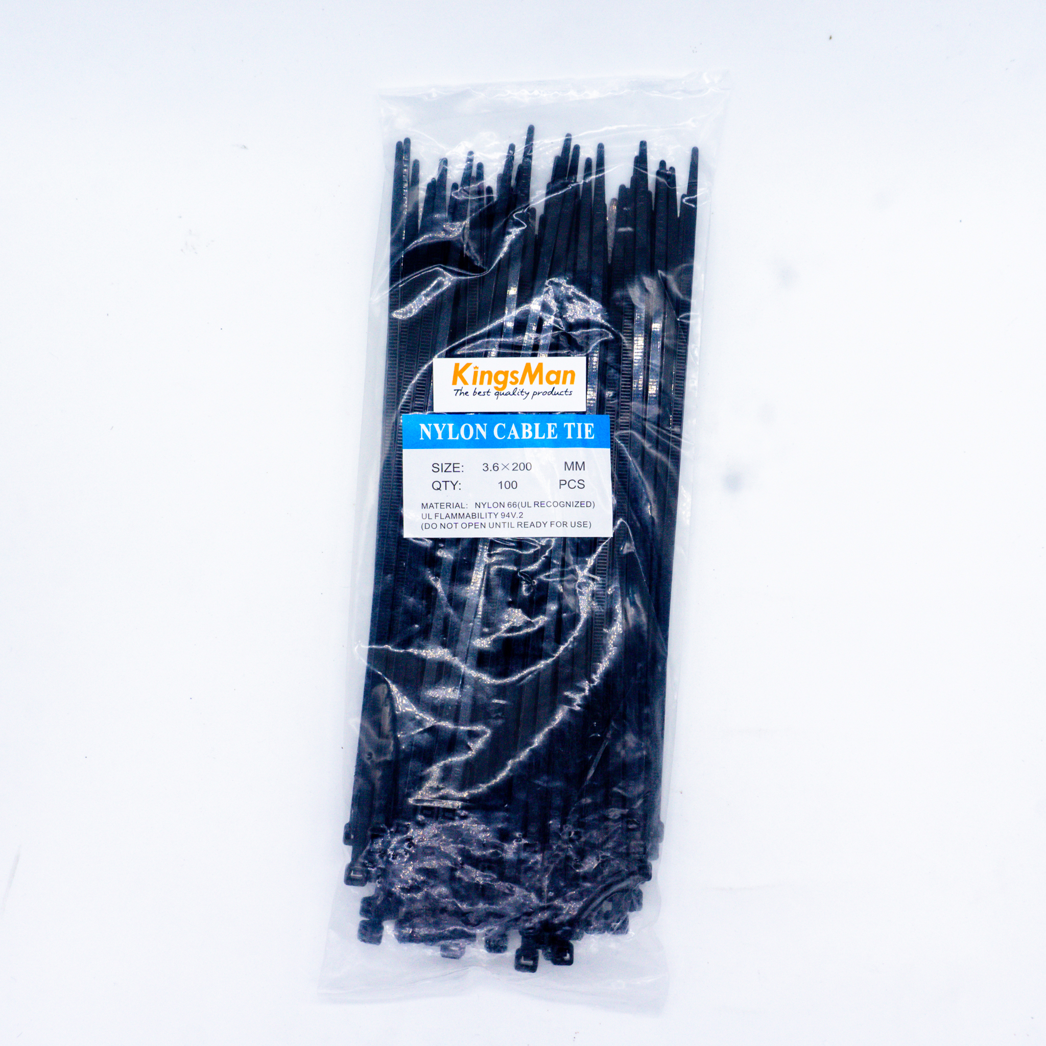 สายรัดเคเบิ้ลไทร์ KingsMan ที่รัดสายไฟ (Nylon Cable Ties) 100 ชิ้น/ถุง