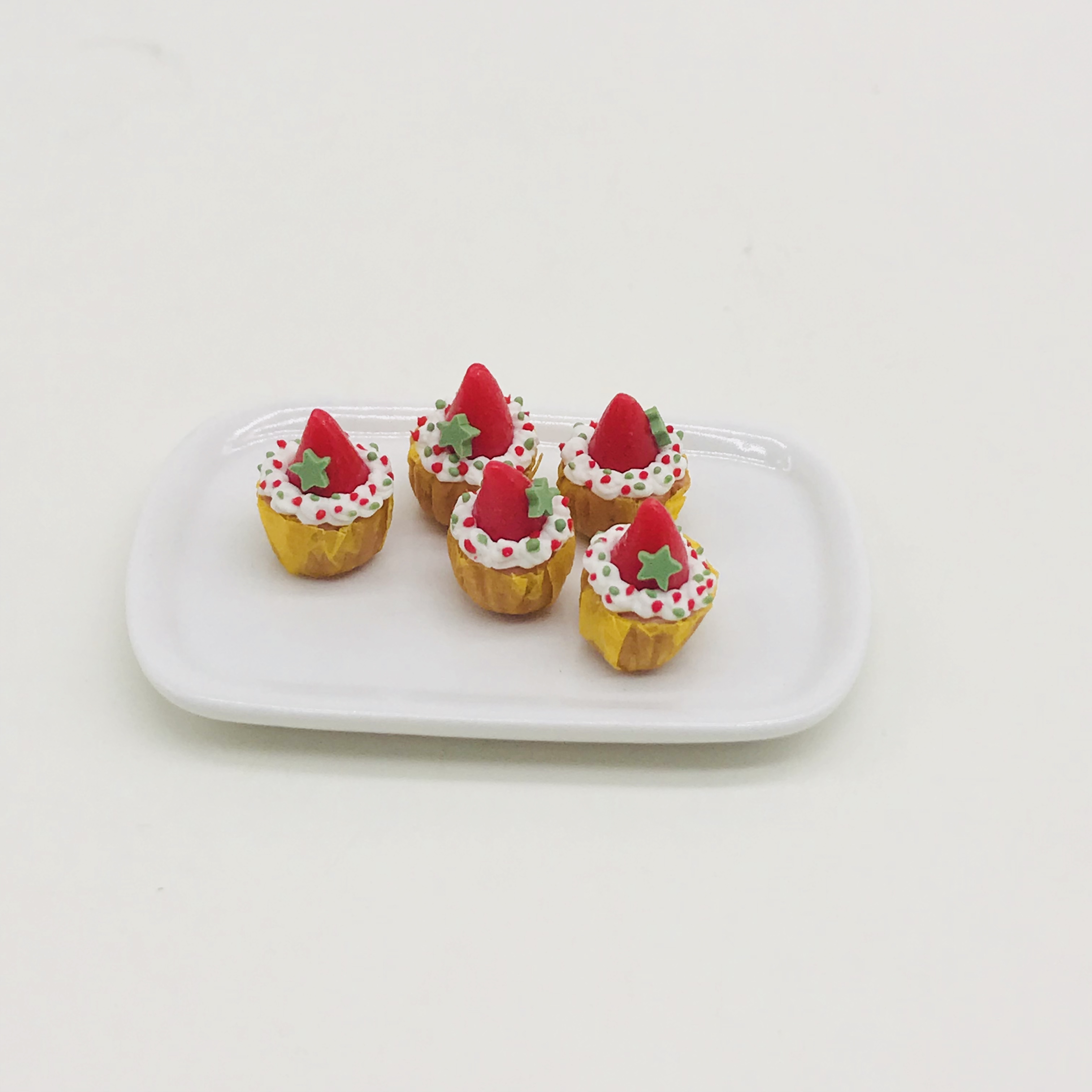 10 ชิ้น / ชุด คัพเค้กคริสมาสต์จิ๋ว