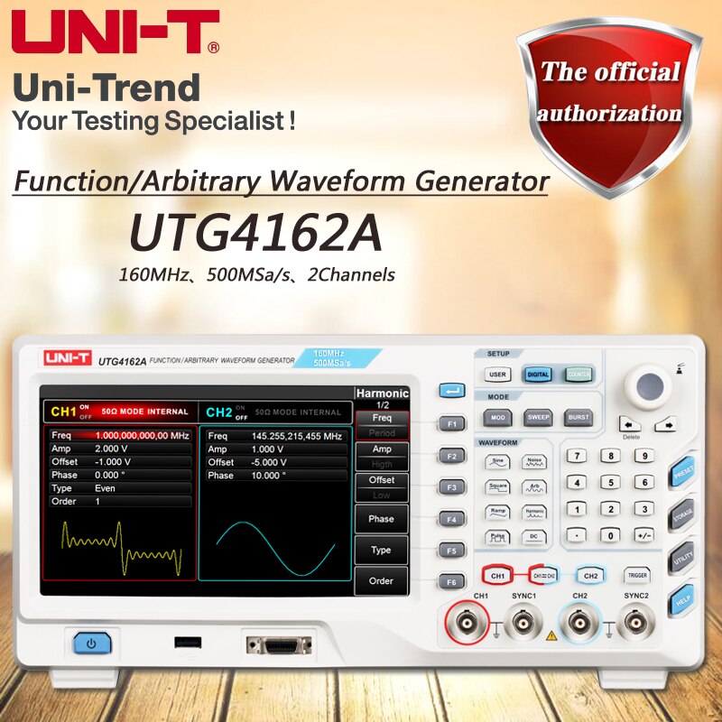 UNI-T UTG4162A 160MHz 2 Channels Function/Arbitrary Waveform Generator