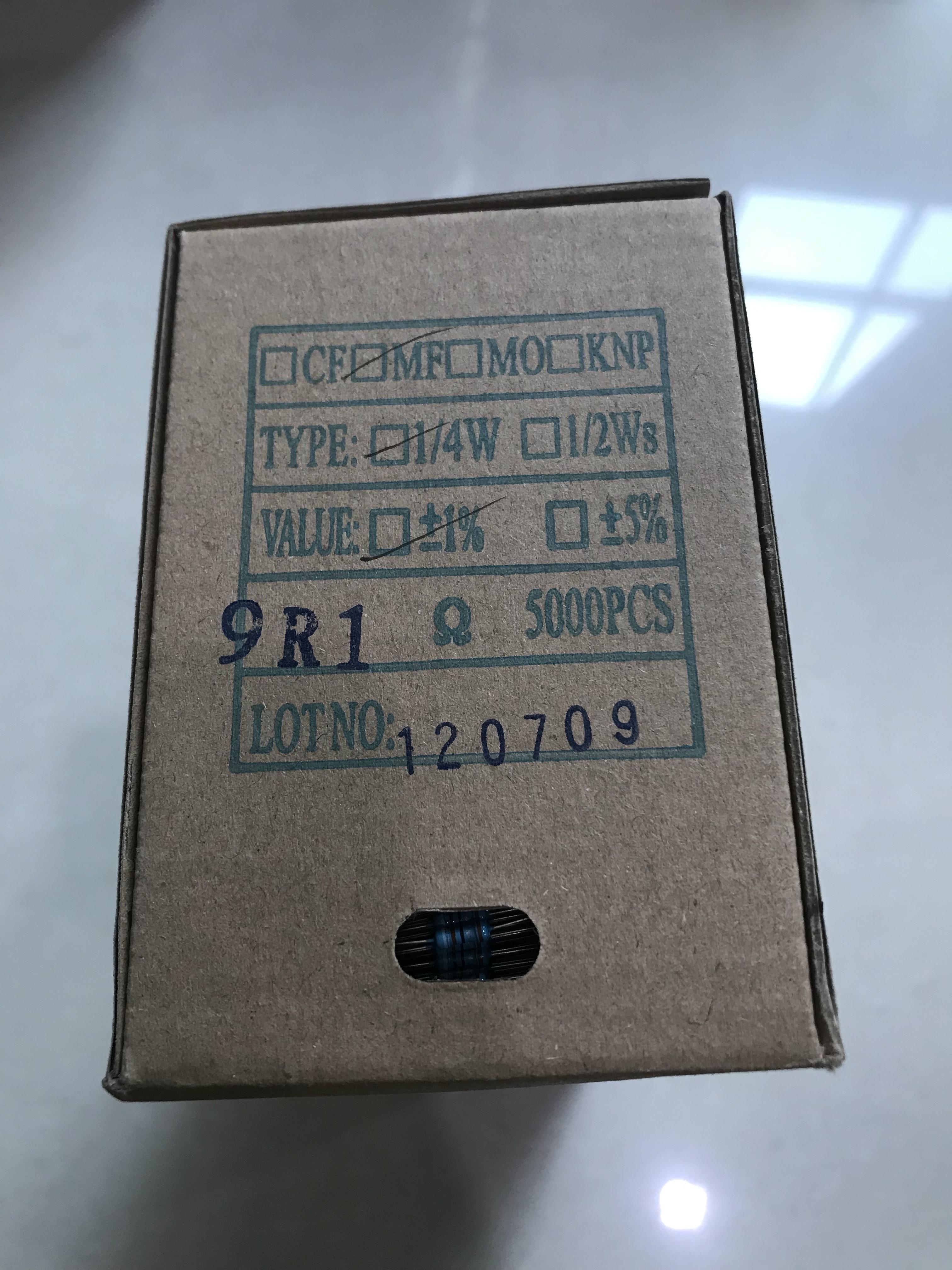 9.1R 1/4W 金属膜Metal Film 1% (1ชุดมี100ตัว)