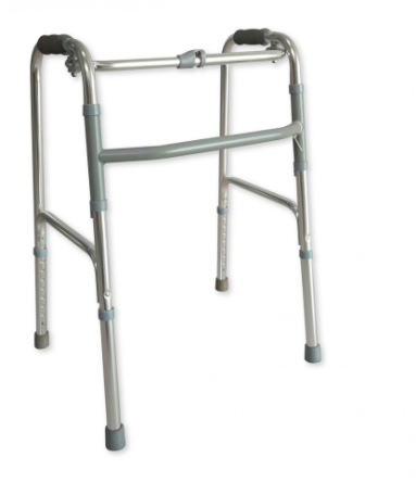 วอร์คเกอร์ช่วยเดิน Walker อลูมิเนียม พับได้ FS913L สีเงิน สามารถเดินแบบโยกซ้าย ขวา และล็อคได้