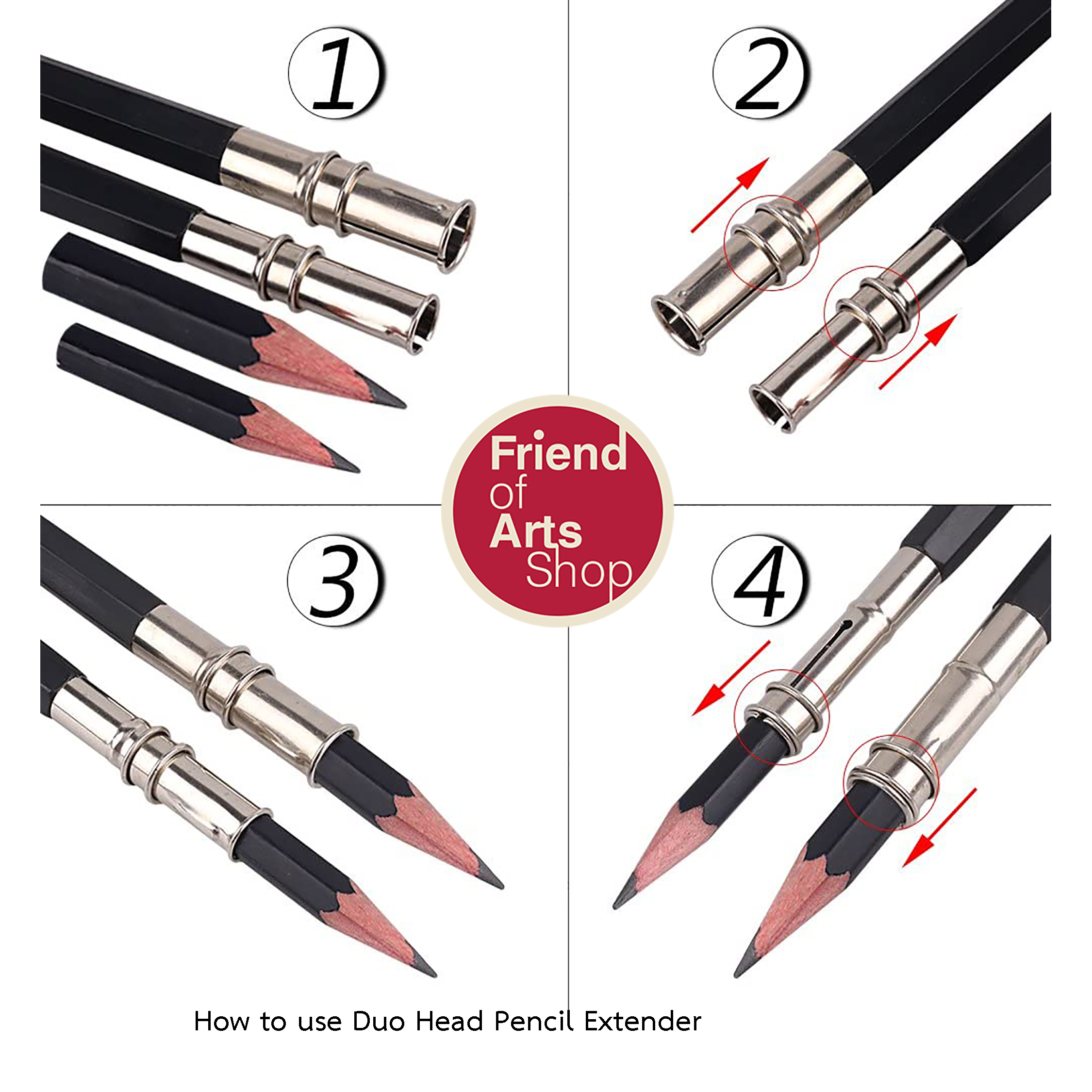 ด้ามต่อดินสอ2หัว ขายแพคละ2ด้าม Duo Head Pencil Extender (2/Pack)