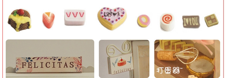 โมเดลจำลองร้านเค้ก feliciosจำลองได้เสมือนจริงเหมาะสำหรับนักประดิษฐ์และนักสะสม FLOWER GARDEN SHOP MINIATURE MODEL