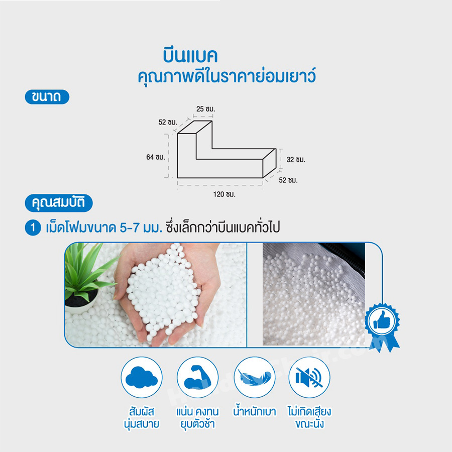 บีนแบ็ก ทรงตัวแอล ใช้งาน outdoor ได้ เนื้อผ้าเคลือบด้วย PVC เก้าอี้เม็ดโฟม bean bag บีนแบค เบาะเม็ดโฟม เก้าอี้นั่งเล่น เบาะนั่งเม็ดโฟม HC-067