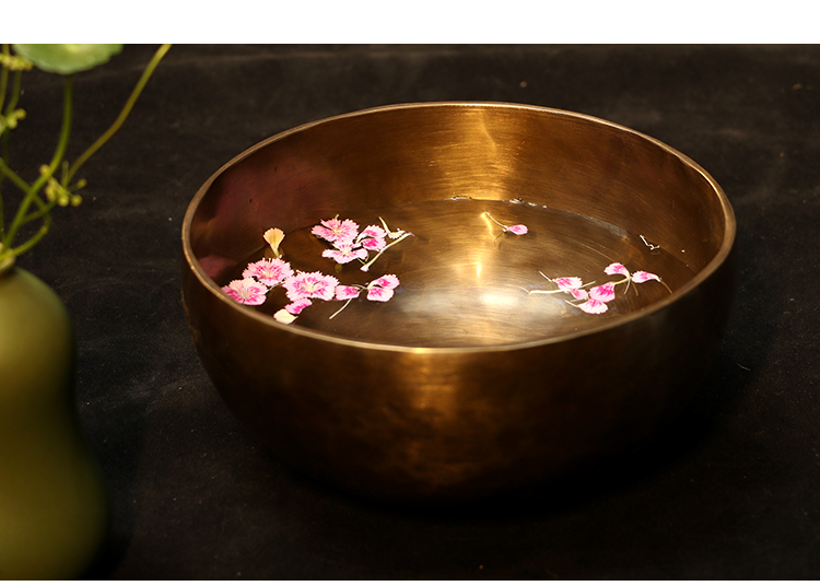 ขันทิเบต(ทองเหลือง)Tibetan Singing Bowl งานทำมือโดยช่างฝีมือชาวเนปาล ขนาด 18 cm.