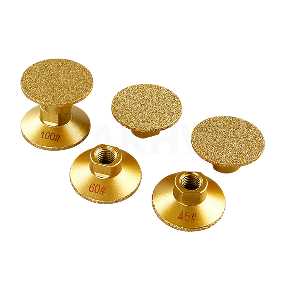 หัวเจียรแบน เจียร์กระเบื้อง/หินอ่อน ยี่ห้อ KingsMan แบนเรียบ หัวเพชรทอง ใช้สำหรับเครื่องเจียร์ เกลียวM10 [ของแท้ ทนทาน]