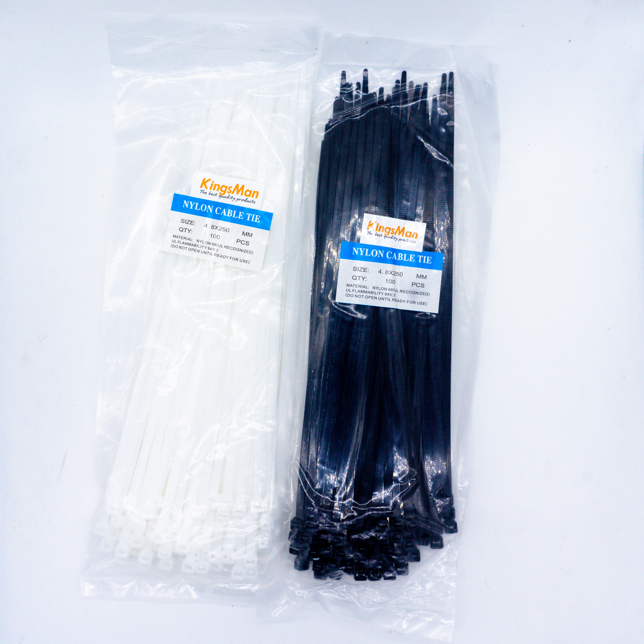 สายรัดเคเบิ้ลไทร์ KingsMan ที่รัดสายไฟ (Nylon Cable Ties) 100 ชิ้น/ถุง