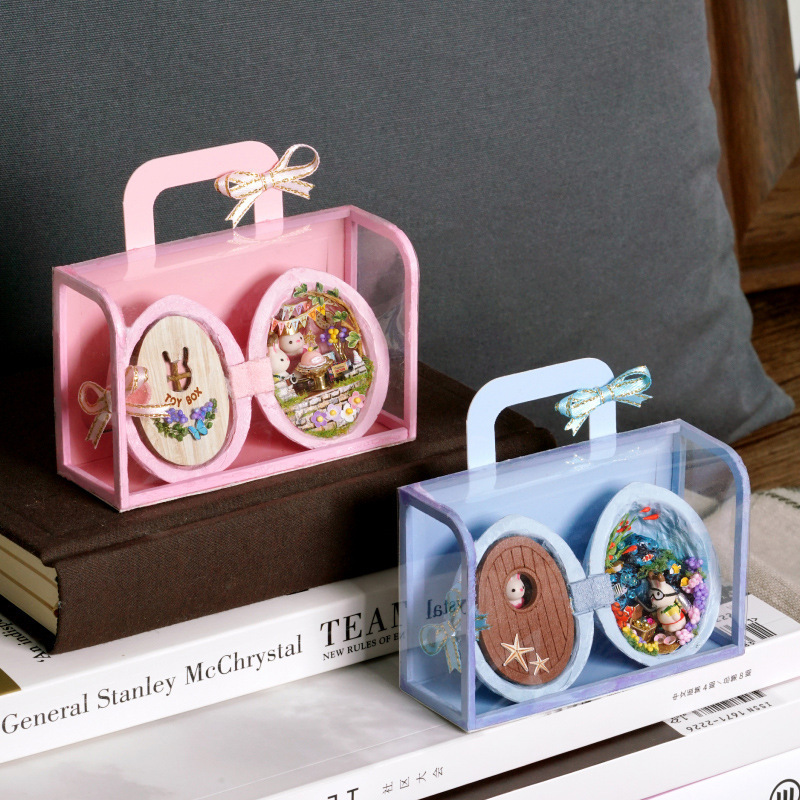 โมเดลบ้านไข่น้อยสีเหลืองdiy hut secret language creative gift ของขวัญวันเกิด ของเล่นเพื่อการศึกษา hut model toy art house