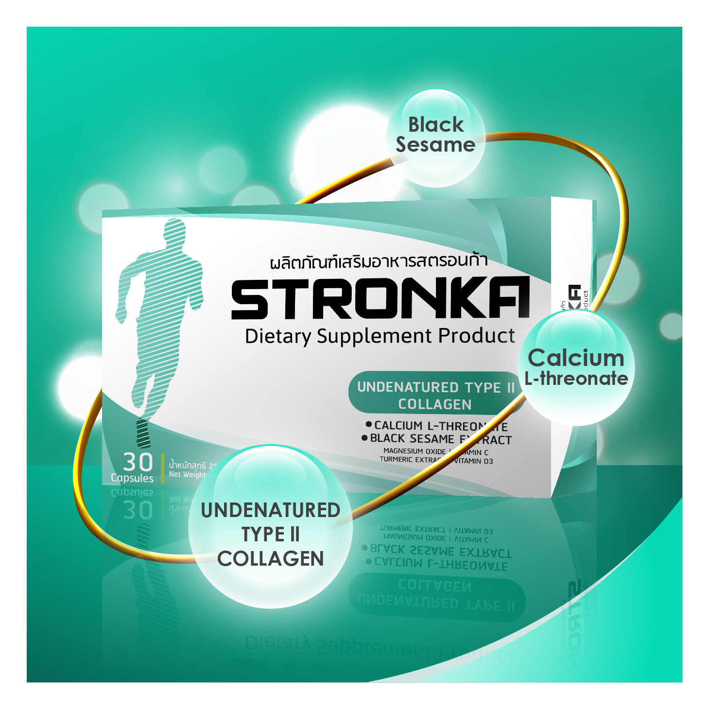 STRONKA Undenatured Collagen type 2 แก้ปัญหาปวดเข่า ปวดข้อ ปวดข้อเข่า เข่าอักเสบ USA คอลลาเจน type 2