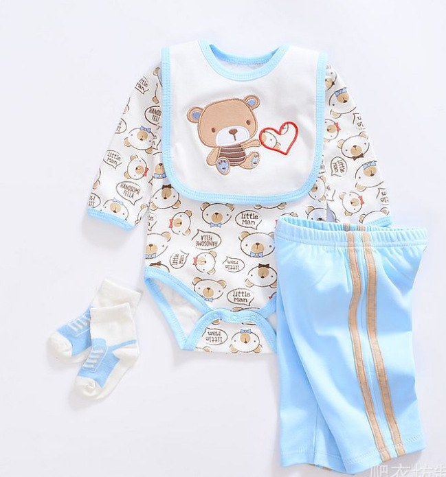 เสื้อผ้าสำหรับน้องแรกเกิดรีบอร์นดอลล์ขนาด45CM BLUE BEAR