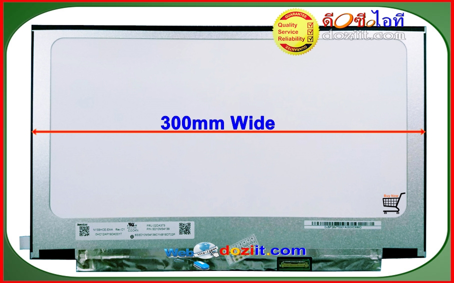 จอโน๊ตบุ๊ค LCD•LED Notebook 13.3" นิ้ว Slim 1920x1080 Full HD IPS (eDP, 30 Pins) LED Panel •แบบไม่มีหูยึด (หน้าจอ NanoEdge, Ultrabook)