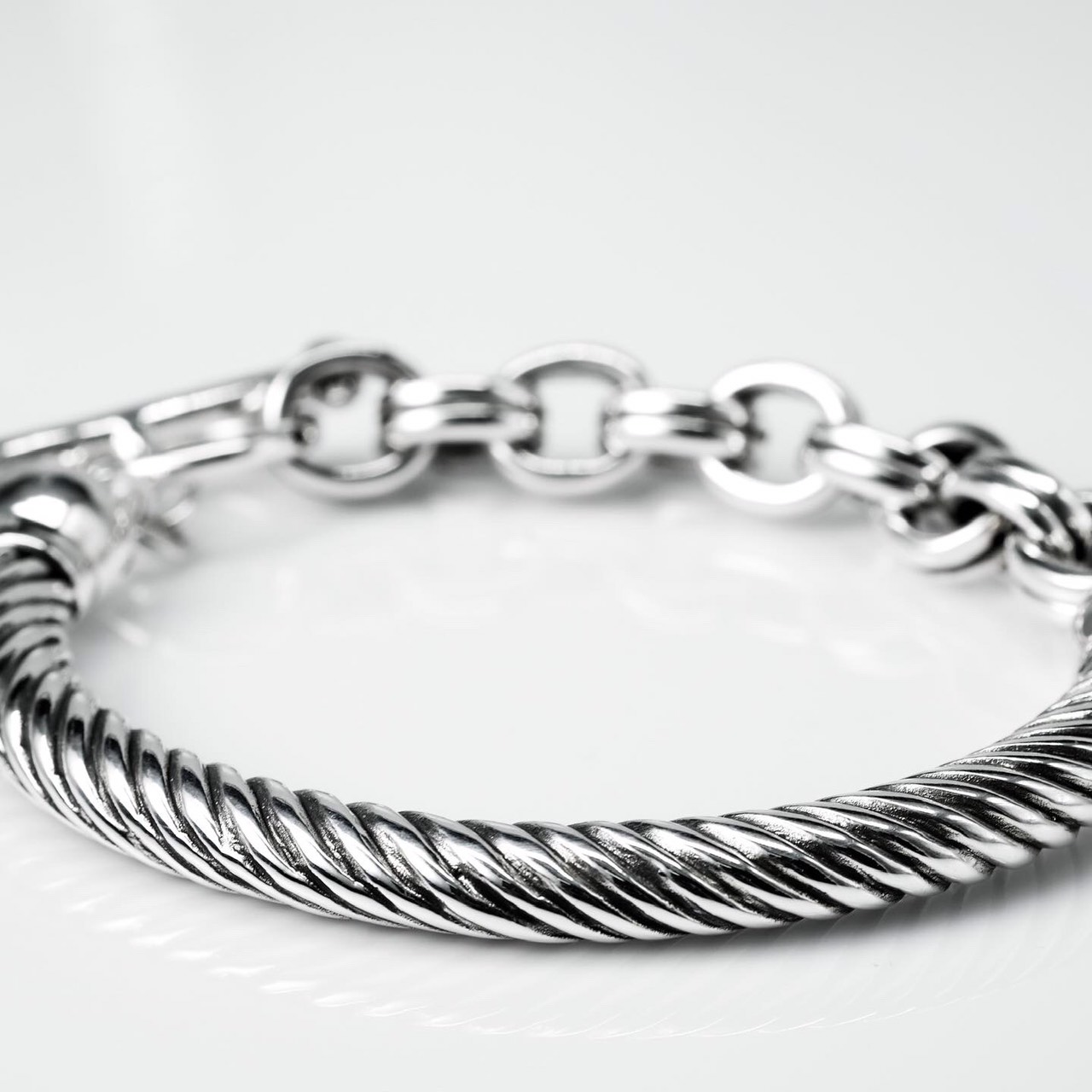 Silver Bracelet 925 sterling Silver Formed Light-Weight For Women.