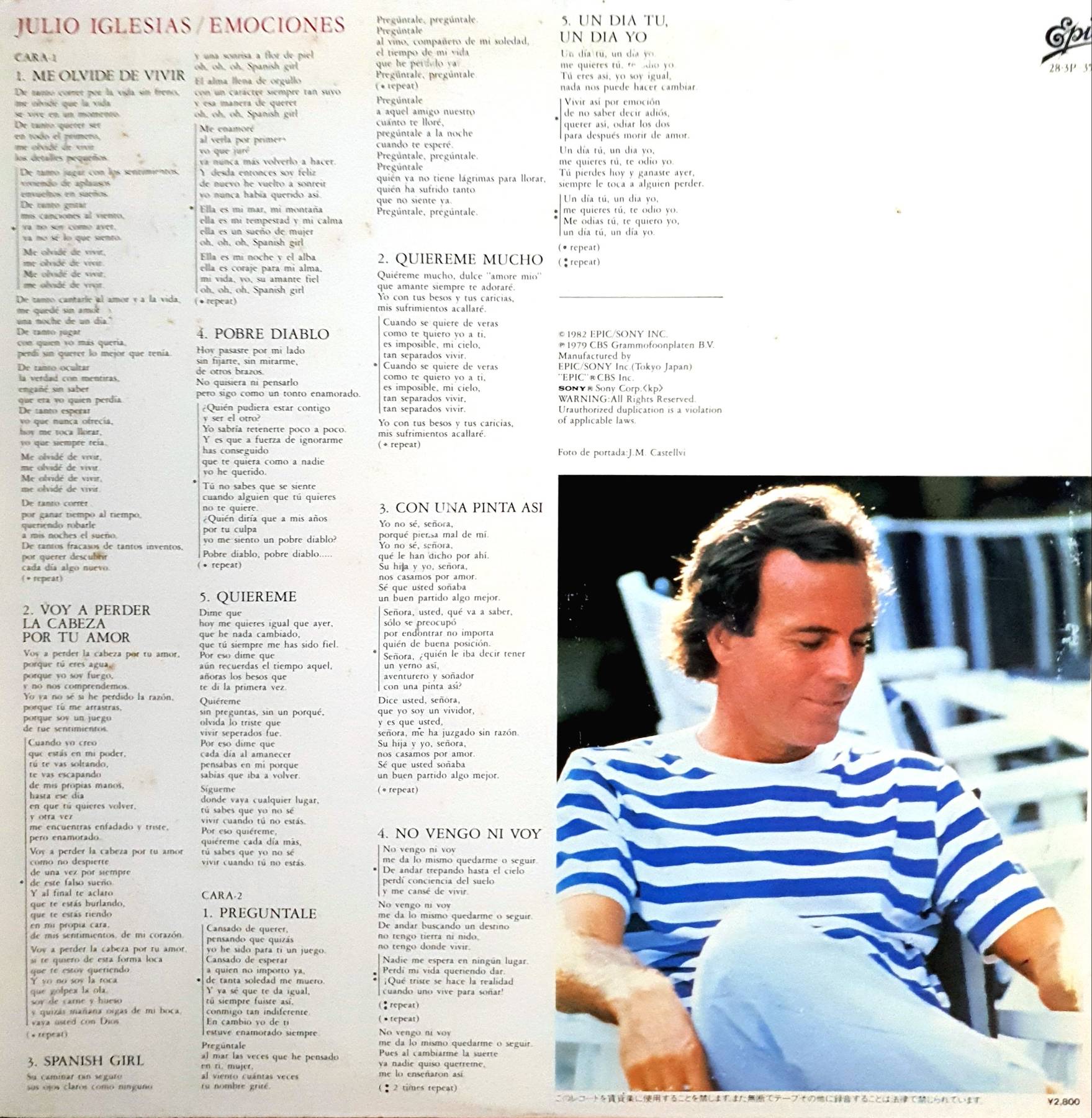 LP, Vinyl, Julio Iglesias Emociones (1982s)