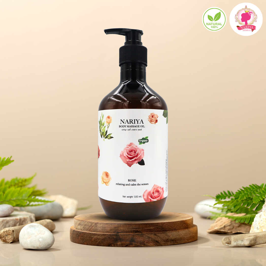 น้ำมันนวดอโรม่า Body Massage Oil กลิ่นกุหลาบ ขนาด 500 1000 มิลลิลิตร น้ำมันนวด นวดผ่อนคลาย SKU-00214