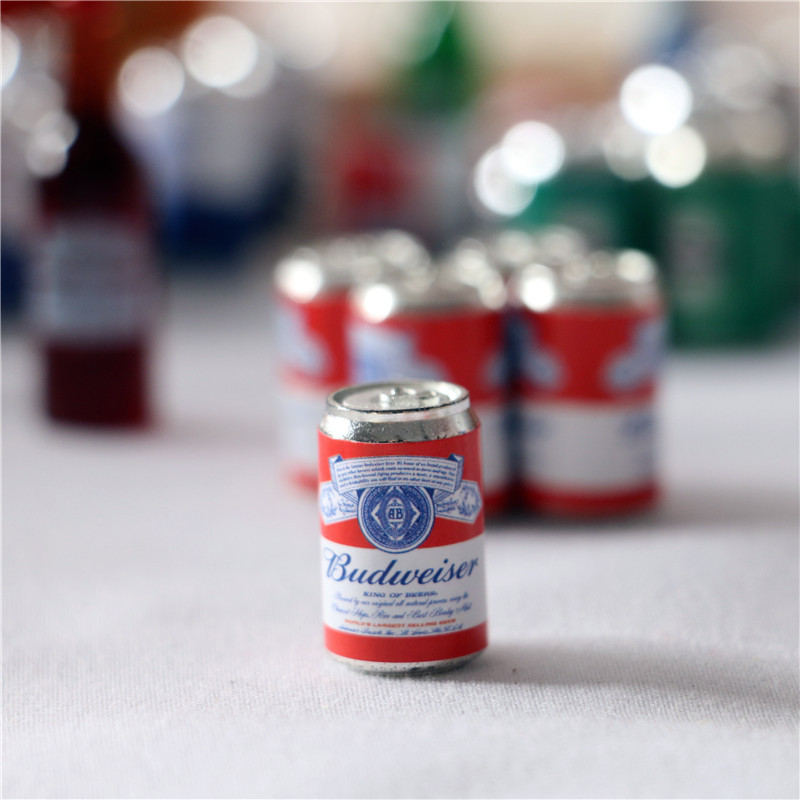 เบียร์กระป๋องจิ๋วbudweiserงานจำลองเสมือนจริงน้ำหนักเบาเหมาะกับผู้ที่รักการสะสมของจิ๋วโดยเฉพาะ