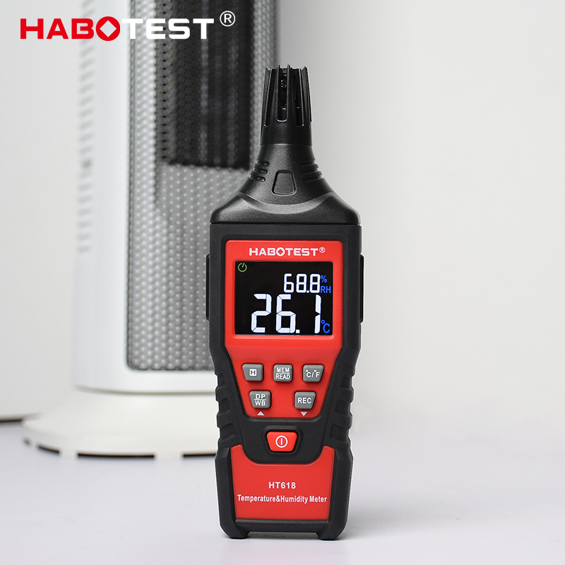 HT618 Digital Thermo Hygrometer , Temperature Humidity Meter With LCD Display