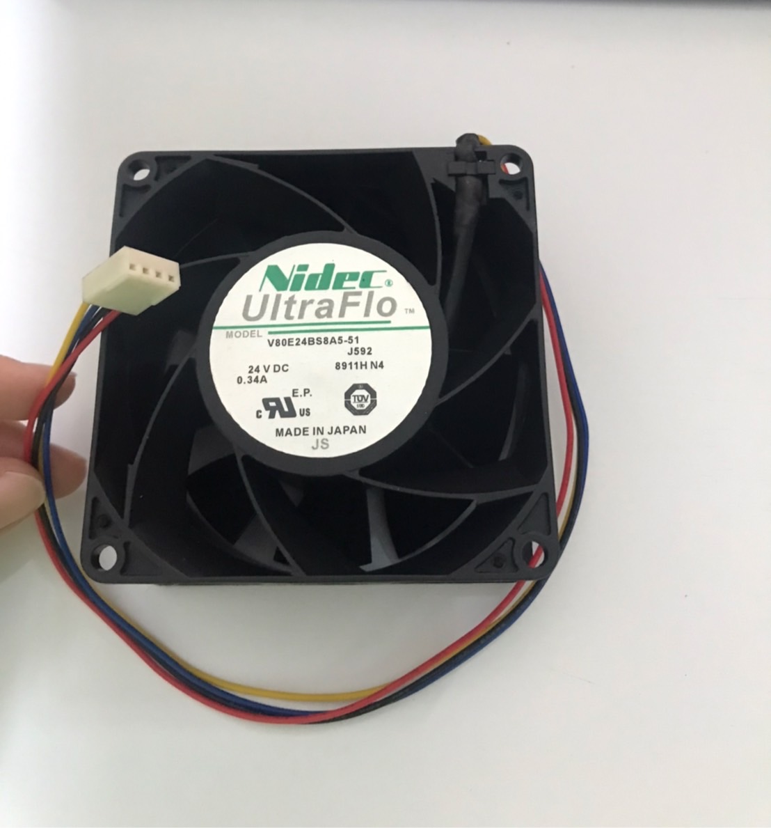NIDEC Cooling Fan Model V80E24BS8A5-51 24V, DC 0.34A