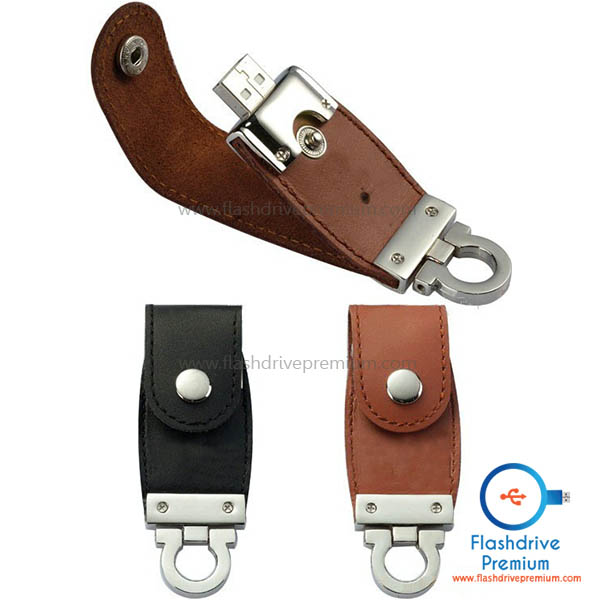 แฟลชไดร์ฟหนัง พวงกุญแจ V.1 (Leather Flash Drive)