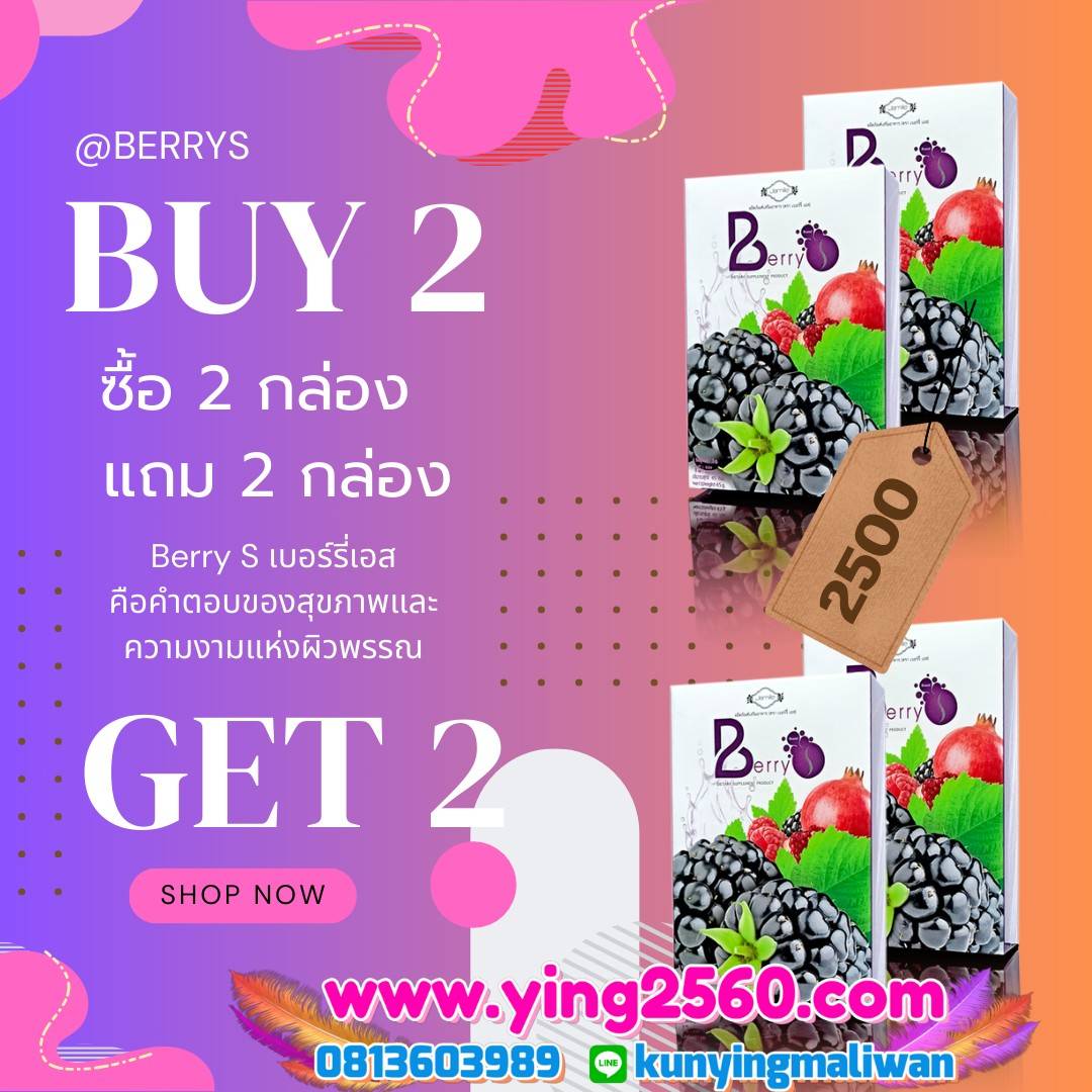 โปรโมชั่น ซื้อ เบอร์รีเอส 2 กล่อง แถม 2 กล่อง