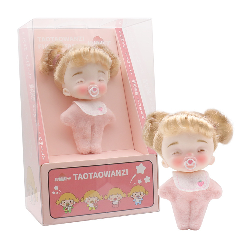ตุ๊กตาเดสก์ท็อปตกแต่งตุ๊กตาของเล่นเด็กผู้หญิงTaotao Ball Baby พร้อมจุกนมหลอก Baby Mini Dress-up ตุ๊กตา