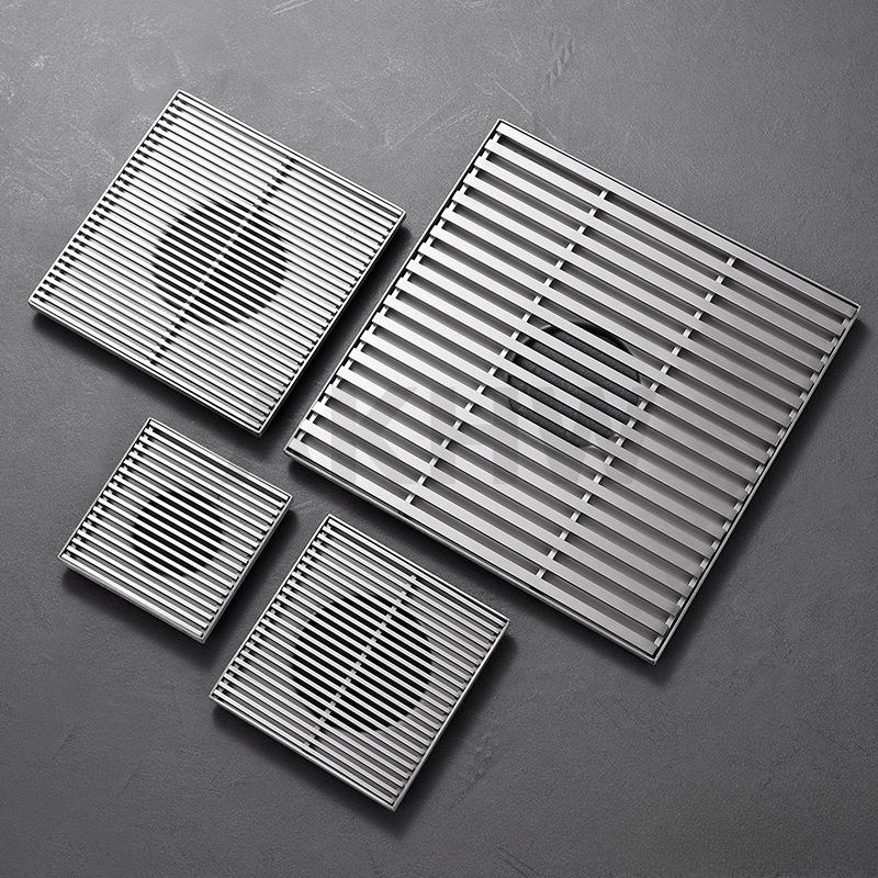 ตะแกรงน้ำทิ้ง ลายเส้นตรง KingsMan ตะแกรงกันกลิ่น วัสดุสแตนเลสหนา SUS304 ไม่เป็นสนิม [ขายปลีก/ส่ง]