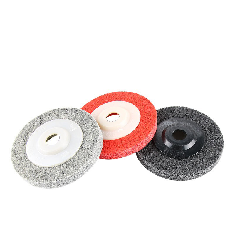 ใบขัดใยสังเคราะห์ 4นิ้ว (แผ่นใยขัดสก๊อตไบร์ท) ใช้สำหรับเครื่องเจียร์ [ขายปลีก/ส่ง]