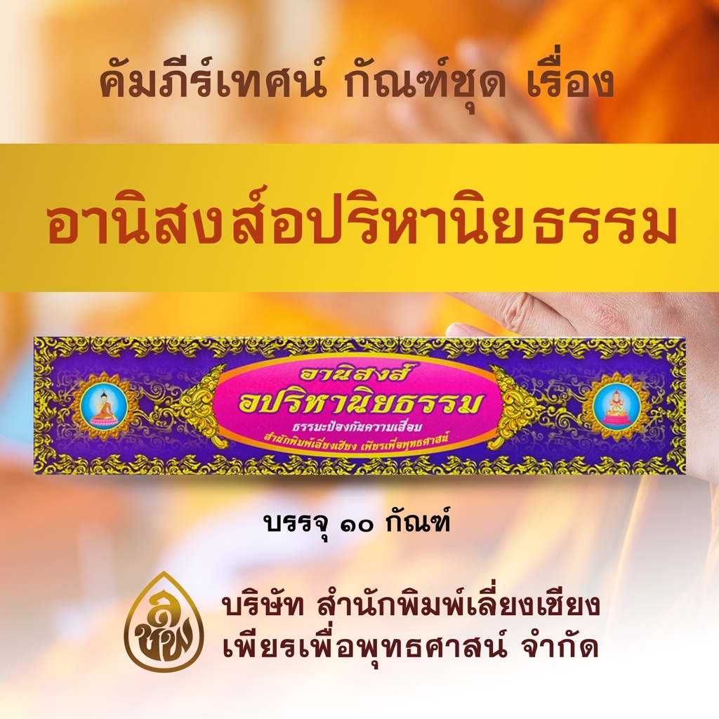 ชุด คัมภีร์เทศน์อปริหานิยธรรม จำนวน 10 กัณฑ์ ข้อคิดป้องกันความเสื่อม สำหรับพระภิกษุสงฆ์ใช้แสดงธรรมเนื่องในโอกาสต่างๆ หนังสือธรรมะ บจ.สำนักพิมพ์เลี่ยงเชียง เพียรเพื่อพุทธศาสน์