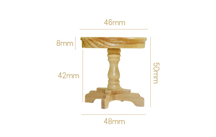 โต๊ะกลมจิ๋วสีขาวสำหรับจัดอาหารเล่นฉากตุ๊กตาบ้านอุปกรณ์เสริมมินิโต๊ะกลม DOLLHOUSE Miniature World