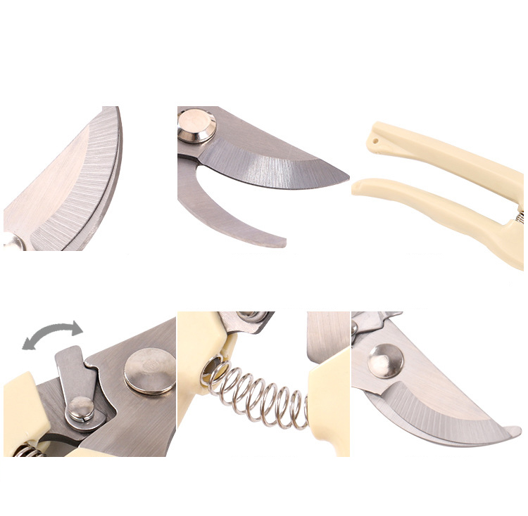 กรรไกรตัดกิ่งไม้ SUNTIN 7" ด้ามพลาสติก สีขาว วัสดุเหล็กกล้า คุณภาพดี [ขายส่ง]