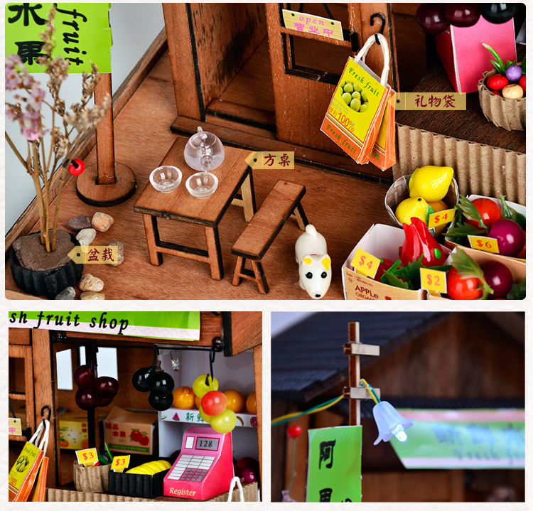 โมเดลจำลองร้านขายผลไม้สดสไตล์ญี่ปุ่นโบราณงานสำหรับนักสะสมโดยเฉพาะ THE BEST MODEL FRUIT MIXED