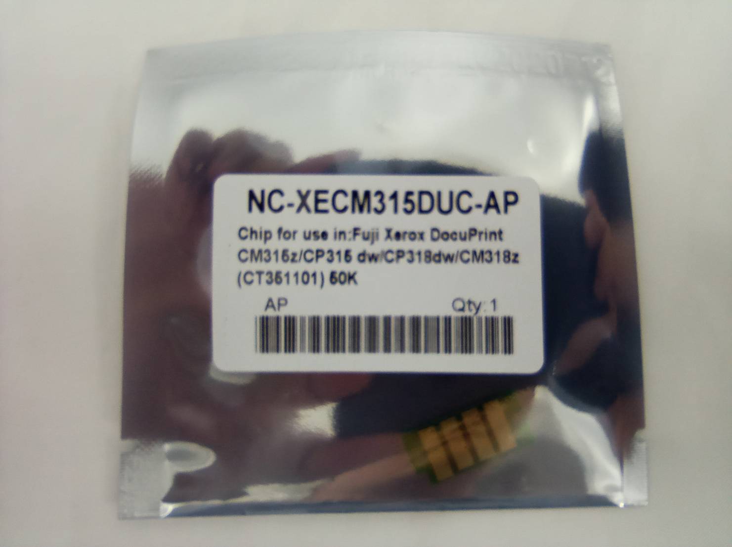 ชิปดรัม B C M Y CHIP DRUM FOR FUJIT XEROX DOCUPRINT CP315dw/CP318dw/CM315z/CM318z CT351100/CT351101/CT351102/CT351103 350 กรัม