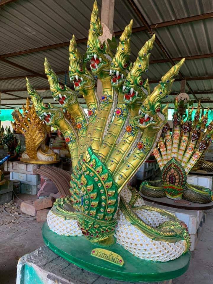 พญานาค 7 เศียร สีเขียว รุ่นรวยทรัพย์
